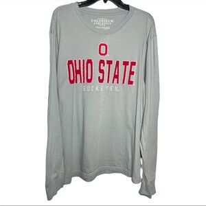 Colosseum Athletics Ohio State Buckeyes Embroidered Long Sleeve grey red men XL